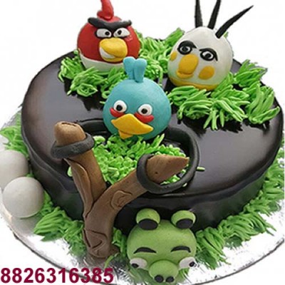 Angry Bird Jungle Theme Cake